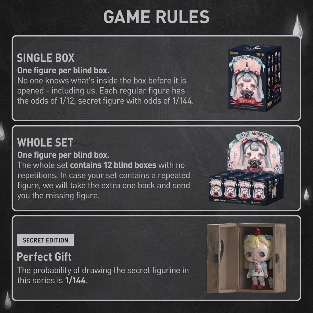 POP MART TINYTINY-Пролог Серия Фигурки Фигурки в Слепой Коробке, Коллекционные Игрушки Домашние Украшения, Праздничные Подарки на День Рождения для Девочек и Мальчиков, Одна Коробка