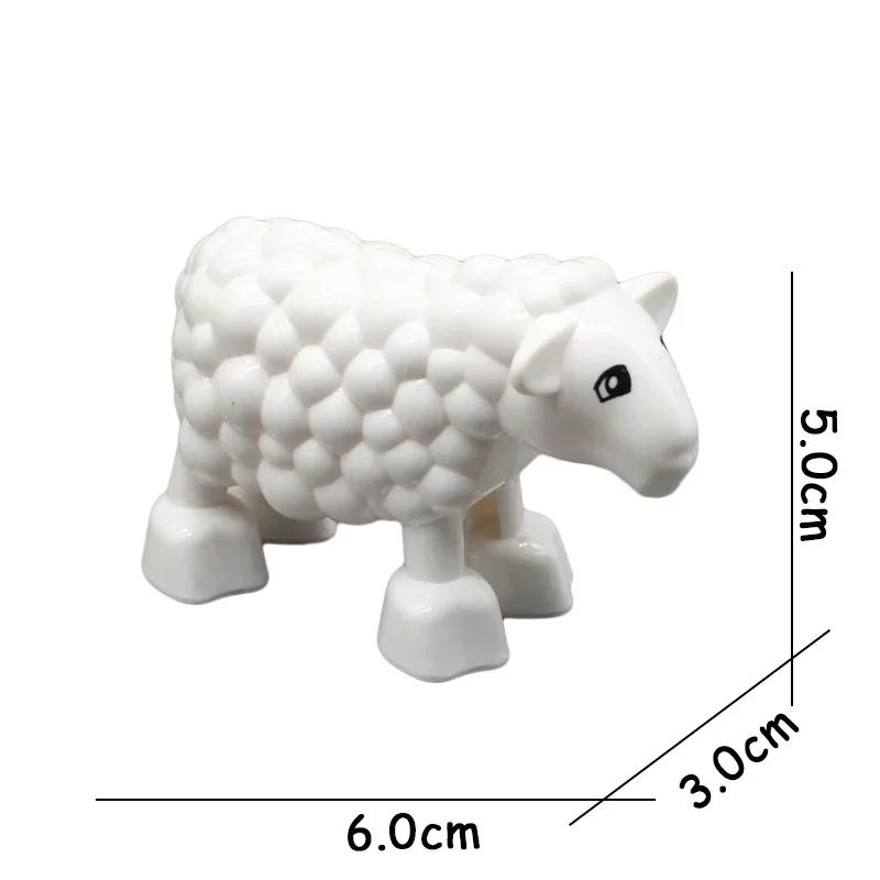 Big Size Building Blocks Animal Accessories Figures Farm Poultry Livestock Cat Rabbit Compatible Bricks Toys Children Kids Gifts