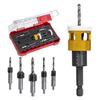 5 Pcs Countersink Drill Bit Set Replaceable With Adjustable Depth Stop Limiter Woodworking Chamfer Tool Countersunk Drill Bit