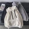 Women's Autumn/Winter Lambswool Hooded Sweater - Trendy Korean Style Plush Loose Fit