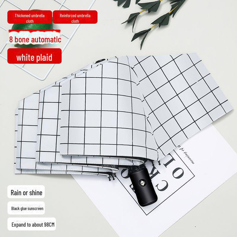 Корейский автоматический складной зонт двойного назначения для студенток — защита от солнца и дождя, устойчивость к УФ-излучению, большой размер.