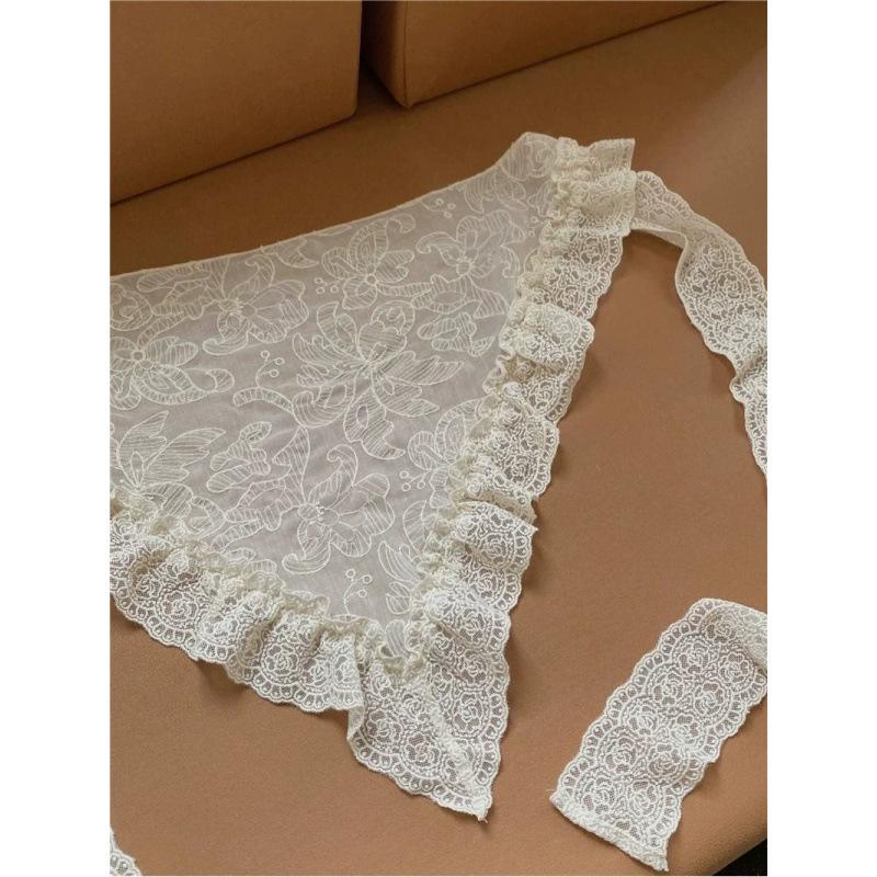 New Style, Lace Lace, Silk Scarf Layering, Fashionable and Versatile, Niche Design Sense, Unique Design, Triangular Irregularity, White Lace
