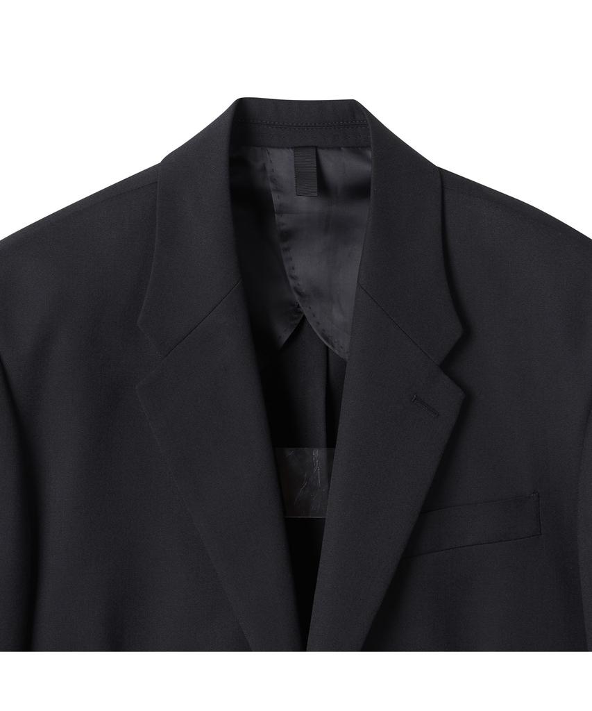Customellow Black Relaxed Fit Wool Blended Setup Jacket_Cwjas25221Bkx