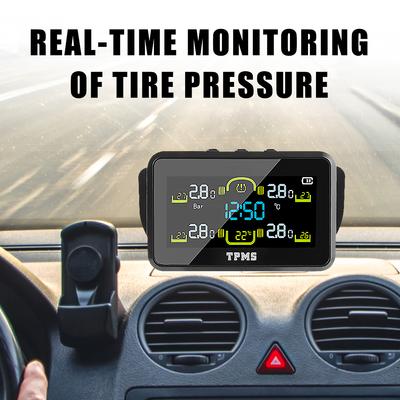 T14-1 Система контроля давления в шинах Солнечная TPMS Монитор давления в шинах автомобиля с 4 внешними датчиками Предупреждение о температуре Экономия топлива
