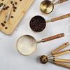 Wooden Handle Measuring Cups Spoons Stainless Steel Coffee Measuring Spoon New Baking Tools