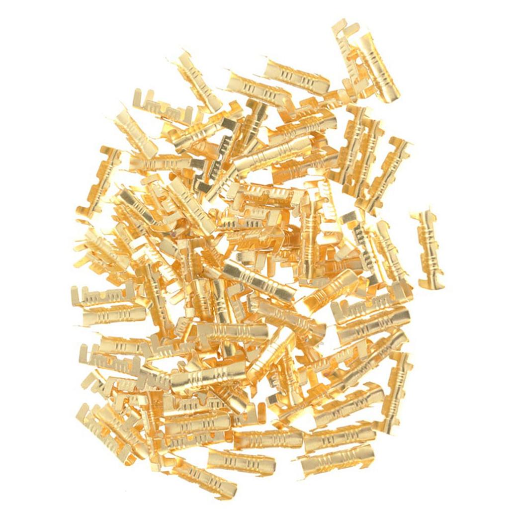 100Pcs Quick Connect Wiring Terminals Brass Crimp Terminals 0.5 1.5mm Wire Clamps Brass