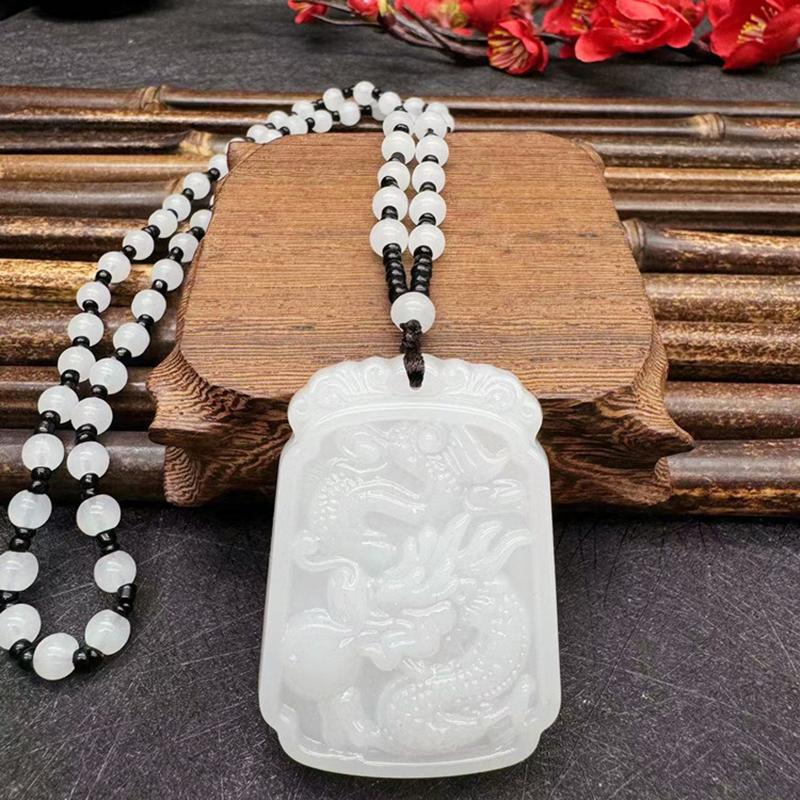Китайский этнический стиль стеклянный ручной работы дракон кулон ожерелье амулет для женщин и мужчин счастливый подарок ювелирные изделия