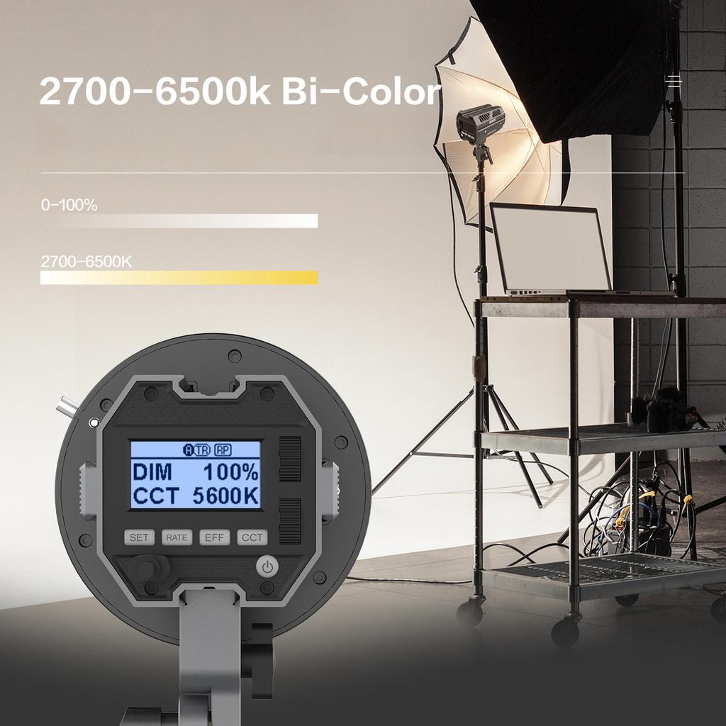 COLBOR CL100X Studio COB Свет для фотосъемки 110 Вт Двухцветная светодиодная лампа для видеосъемки с температурой 2700K-6500K