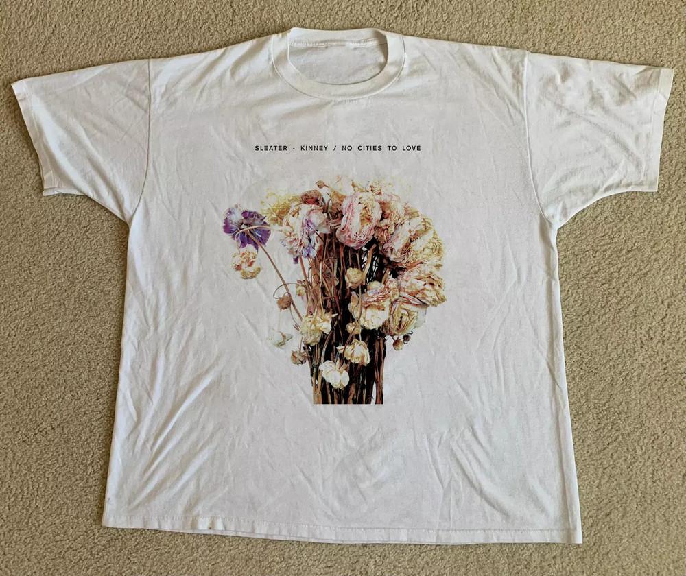 Sleater-Kinney Белая футболка Хлопок Полный размер Унисекс S-5XL Унисекс Футболка