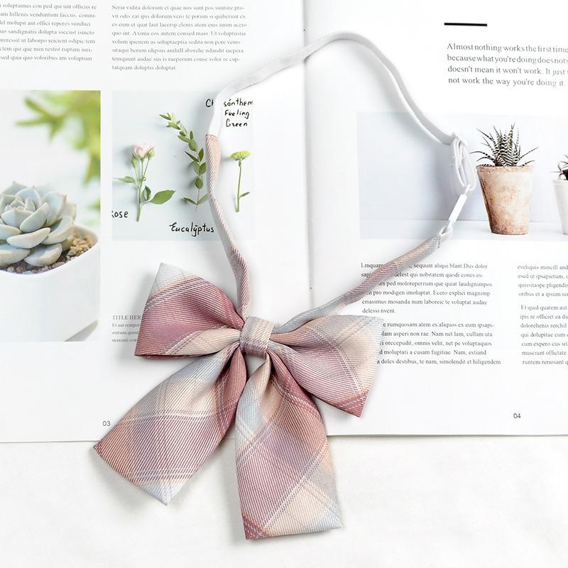 JK Bow Tie for Women, Japanese Uniform Shirt, College Style Student Plaid Tie, Men's Free Ribbon Accessories