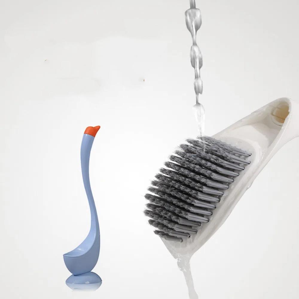 Swan Shape Long Handle Toilet Brush Dense Bristle Head Toilet Cleaning Brush Cleaning