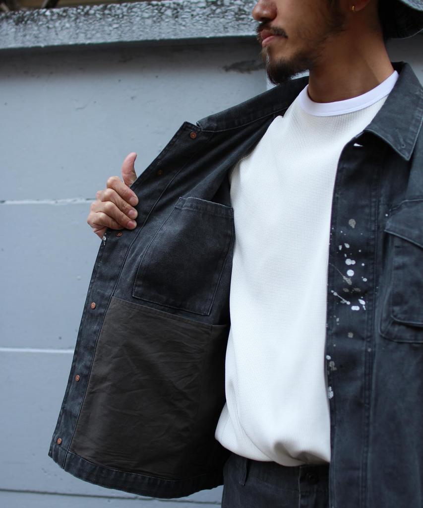 Snow Peak Sulfur Dyed Fade Painted Coverall Outer Jacket for Men and ECRU L JK-26SU008 Women,