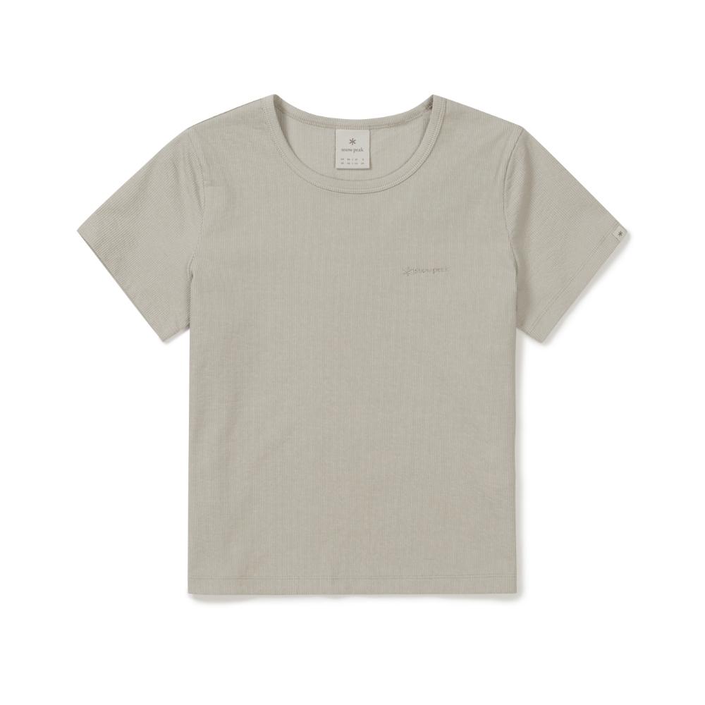 [Snowpeak] Ribbed Women's Short Sleeve T-shirt Sand Beige (S26MWFTS39)