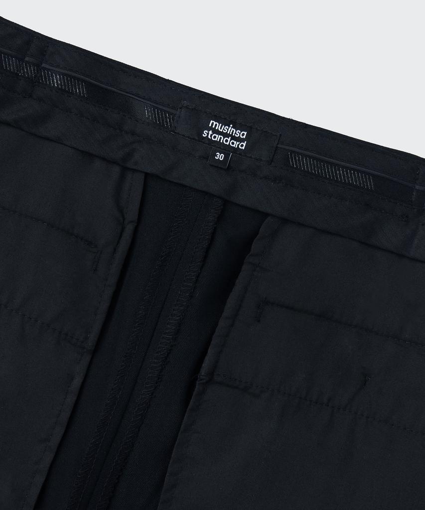 MUSINSA STANDARD Super Wide Hidden Banding Slacks [Black]