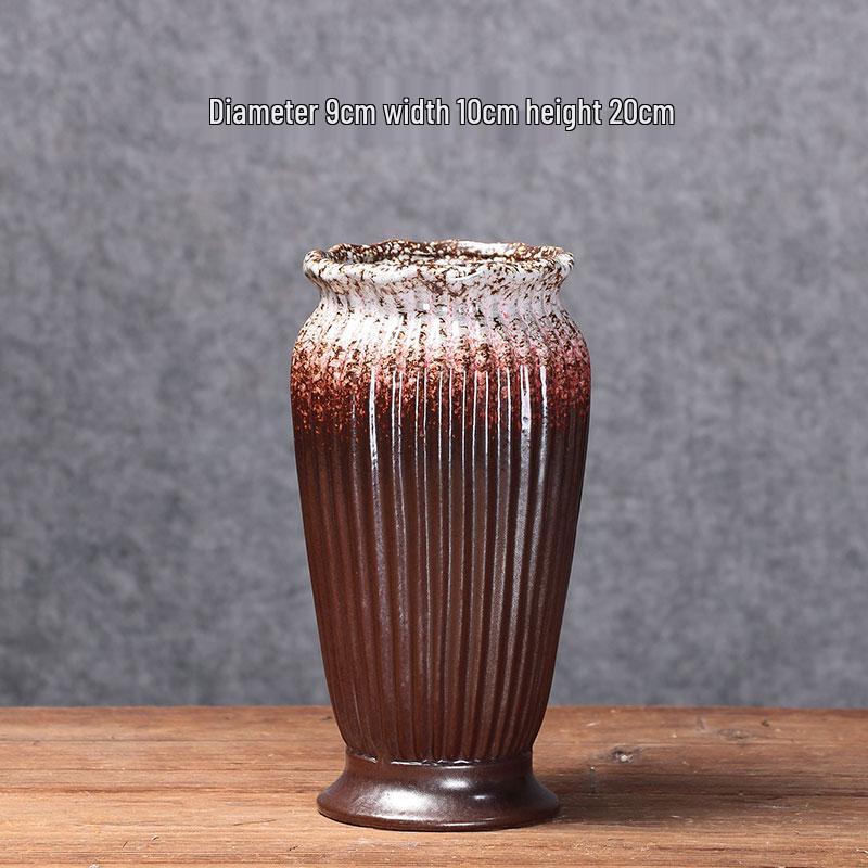 Европейская минималистичная керамическая напольная ваза для гостиной - Икебана и сухоцветы