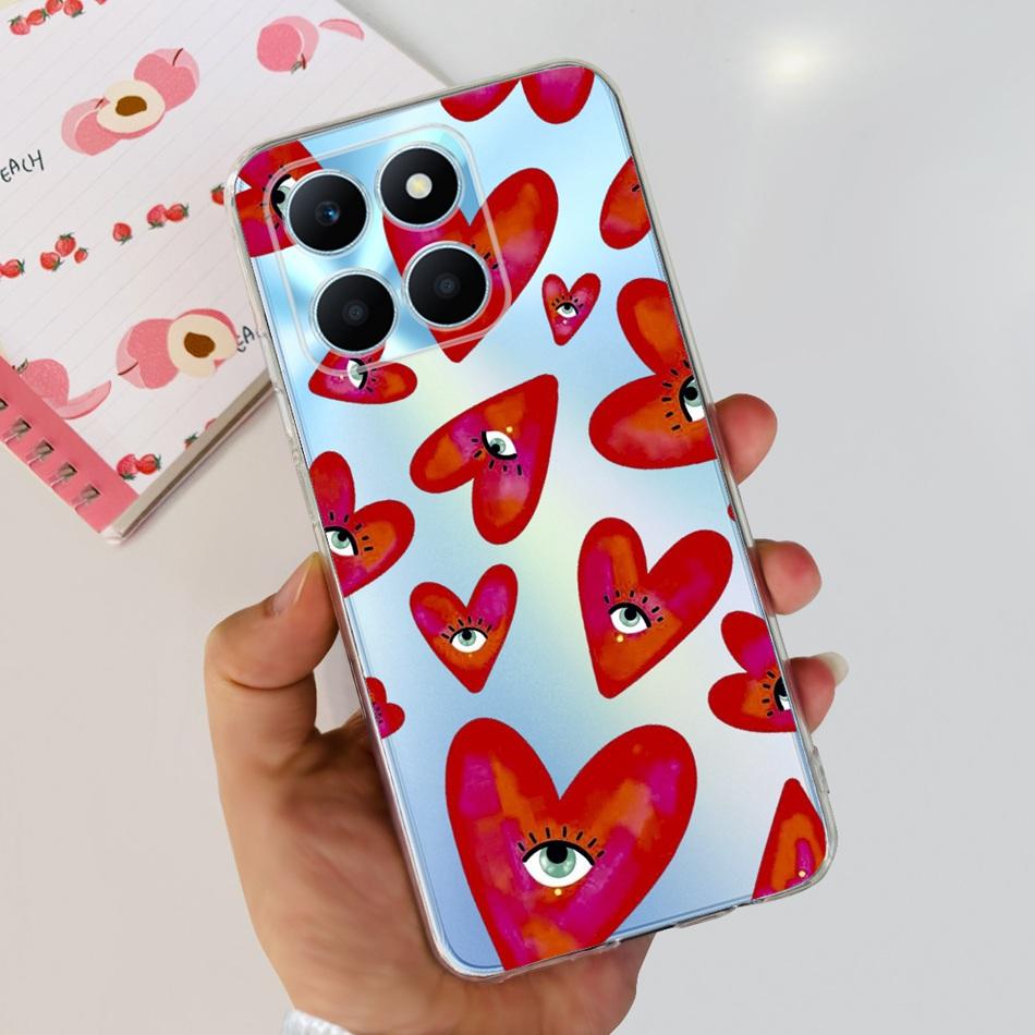 For Honor X6a Phone Case HonorX6a X 6A 4G WDY-LX1 Cute Butterfly Flower Painted Soft Silicone TPU Back Cover Bumper
