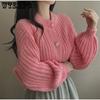 Женский вязаный свитер Женский простой стиль однотонный пуловер вязаный свитер