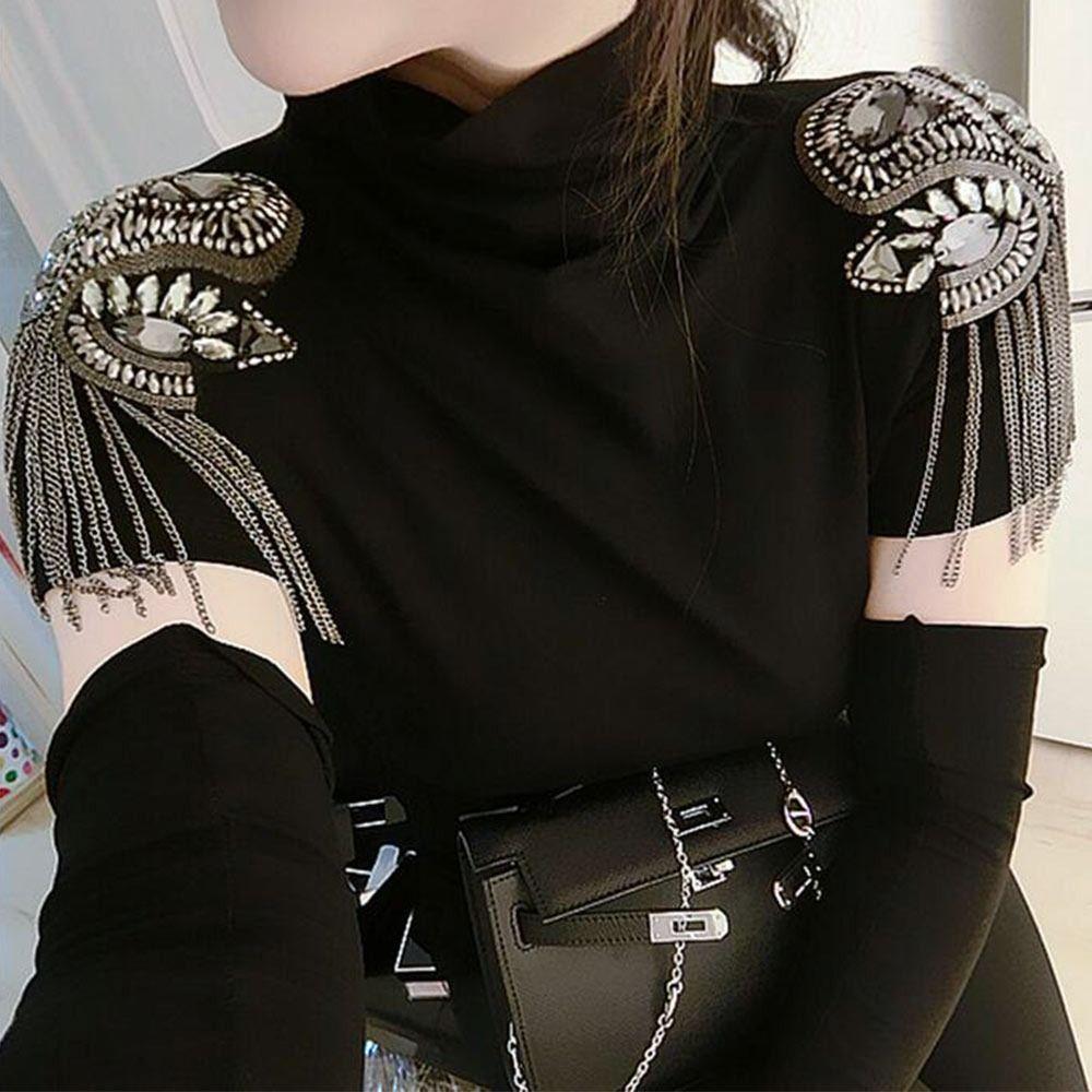 Handmade Tassel Epaulette Rhinestones Shoulder Jewelry Delicate Shoulder Brooch  Men Women