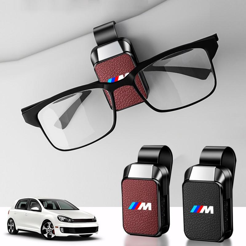 Goat Leather Car Sunglasses Holder Glasses Ticket Card For BMW M E46 E90 E60 F10 F11 F20 F30 F34 F01 G05 car sticker car sticker cyhk37