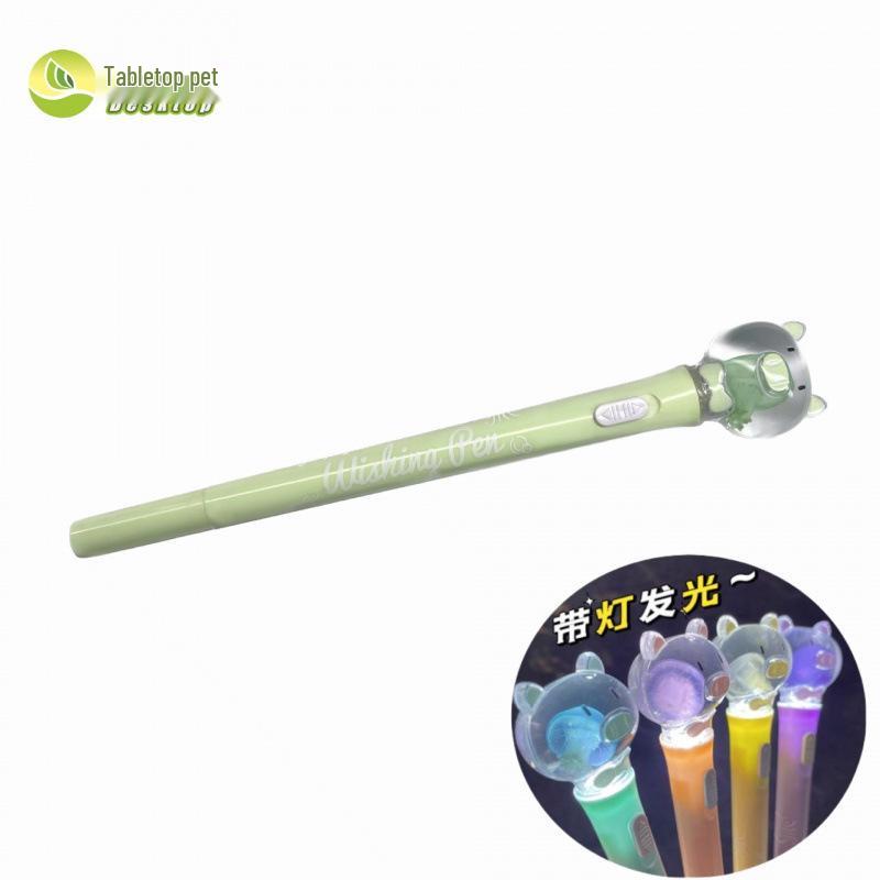 Гелевая ручка с медузой, светящаяся в темноте - Настоящий образец, Функция подсветки, Милый дизайн с поросенком и медведем, Идеально подходит для студентов.