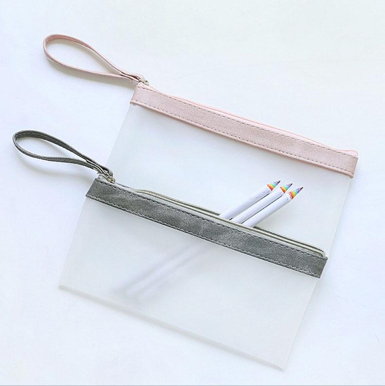Frosted Translucent Zipper Pencil Case - Large Capacity, Ideal for Exams, Girls' Stationery Bag