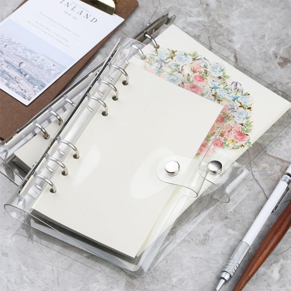 A4/A5/A6/A7 School Folder Plastic Transparent Binder Loose Leaf Ring Notebook Planner