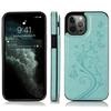 Butterfly Floral PU Leather Wallet Case for iPhone, Card Holder Slot Protective Cover with Kickstand