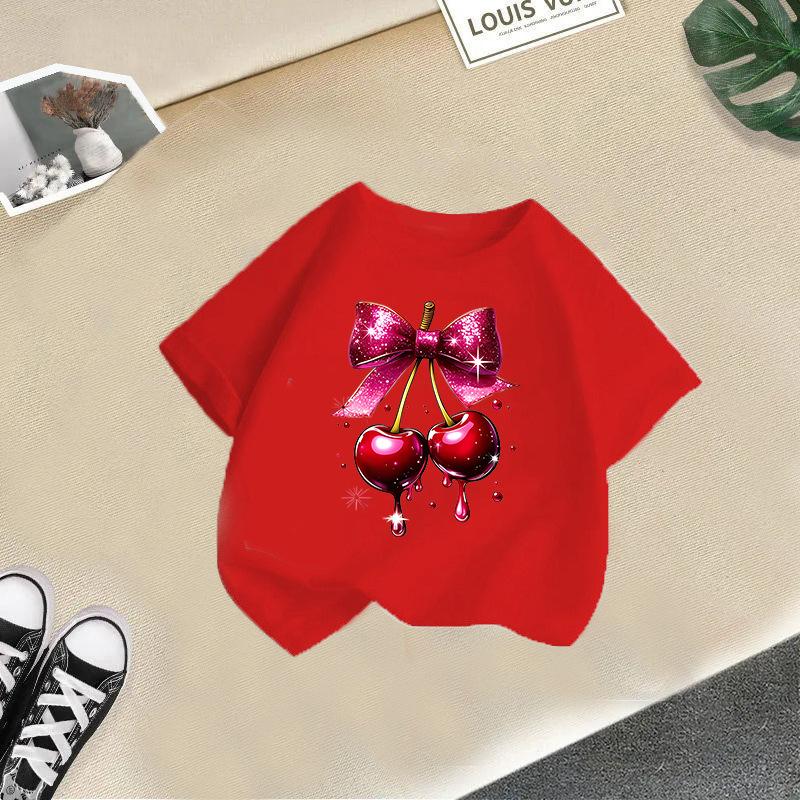 Children's Casual Short-sleeved T-shirt - Summer Girl's Cute Cherry T-shirt
