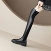 Sexy Over-the-Knee Boots Women High Quality Leather Long Boots Plush Keep Warm Winter High Boots Comfort Thick Heel Elastic Boot