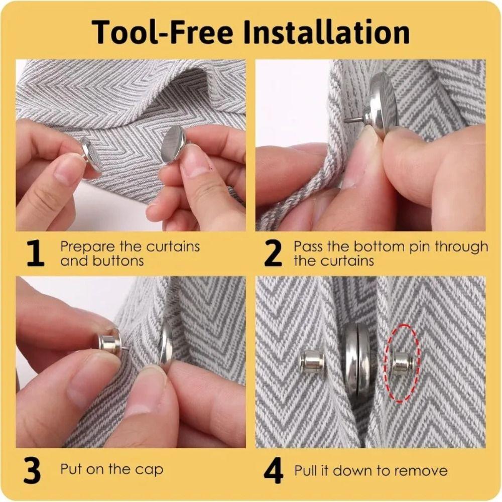 Lightproof Design Magnetic Curtain Button Holder Curtain Magnetic Clips Window Curtain