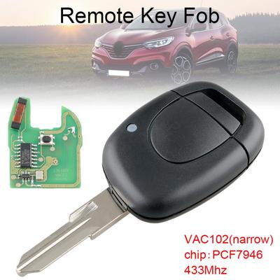 Автомобильный дистанционный ключ 433 МГц с чипом PCF7946 и лезвием VAC102, подходящий для Twingo/Kangoo/Clio/Master/Renault