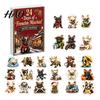 Creative Countdown Ritual Sets 2D Acrylic French Bulldog Christmas Advent Calendar, Surprising Box Ornament Colorful Printed Charms Set, Cute