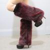 Plush Furry Leg Warmers for Women Cozy Winter Boot Toppers Cuffs Thermal Warm Fuzzy Foot Covers Footless Socks Gaiters