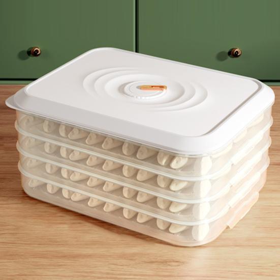 Dumpling Organizer Stackable Cold Retention PP Convenient Use Refrigerator Organizer Kitchen Supplies
