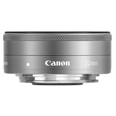 Широкоугольный объектив Canon Single Focus EF-M22mm F2 STM Silver для беззеркальных фотокамер, совместимый с EF-M222STMSL