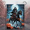 1pc Dark Halloween Garden Flag Horro Sleepy Hollow Print Suitable for Halloween Yard Outside Decoration No Flag Pole 12X18 Inch