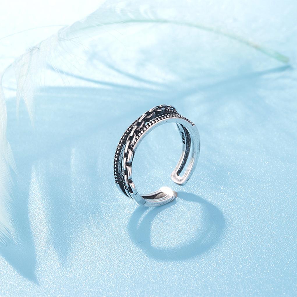 Men Ring Copper Opening Rings Hand Decor Retro Trendy Chain Lovers Jewelry for Party Decorations Jewelries Accessory