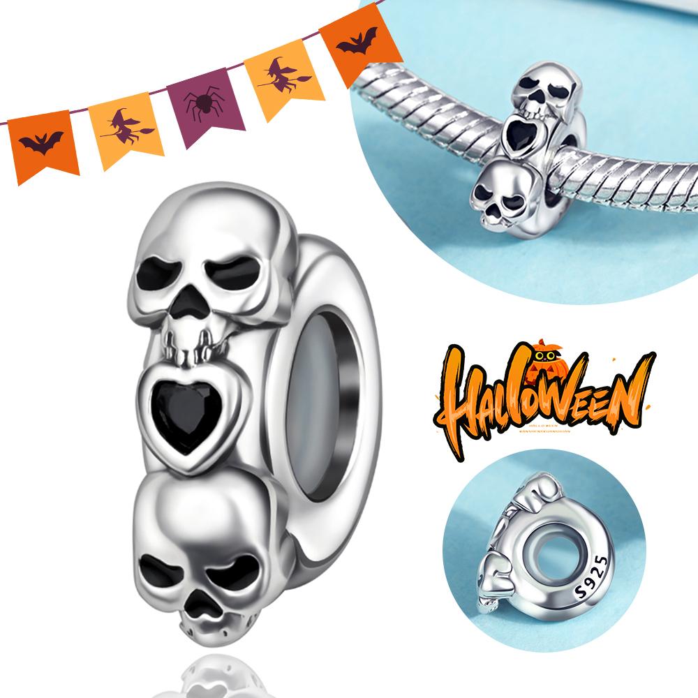 Медь Череп Черный Демон Голова Тыквы Призрак Хэллоуин Подвеска Ювелирные Изделия Бусины Оригинальный Браслет Бутик Шармы Подарок