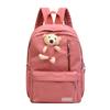 Korean Style Bear Backpack Large Capacity Stylish Nylon Soft Double Shoulder Bag