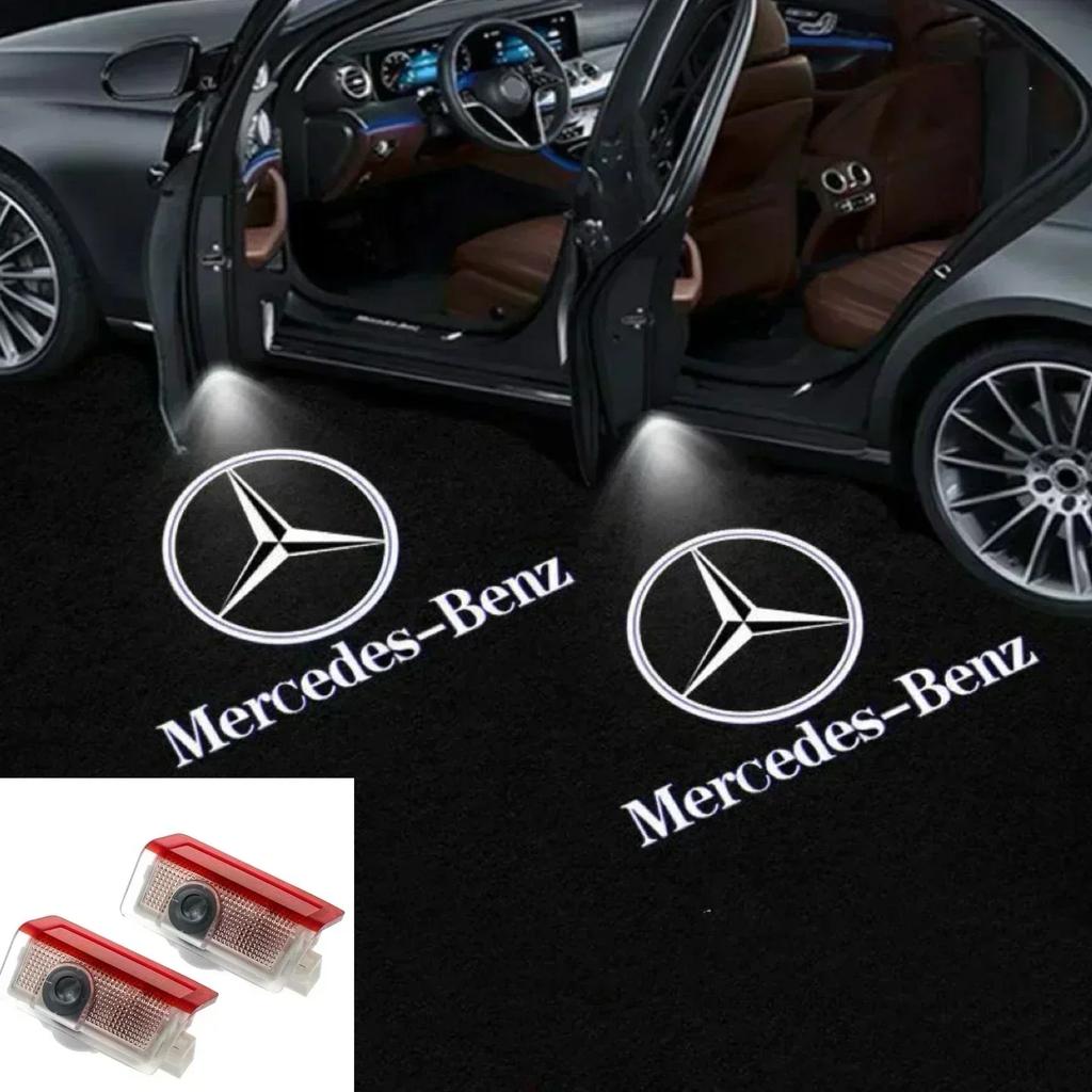 SFL1 2Pcs Car Door Sign Welcome Light LED Projection Lamp For Mercedes Benz AMG GLC GLA GLE GLS GL W204 W176 W205 W213 W166 W212 C180