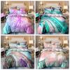 Красочное мраморное одеяло с цветочным принтом Doona, комплект пододеяльников, мягкая кровать, наволочки любого размера