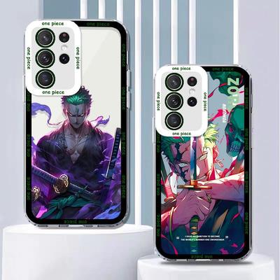 Прозрачный чехол для телефона Samsung S22, A32, M11 с героями аниме Луффи, Зоро, Гоку и Dragon Ball.