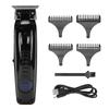 Электрическая машинка для стрижки волос Мощная малошумная USB-перезаряжаемая машинка для стрижки волос для мужчин Цифровой дисплей с 4 направляющими насадками