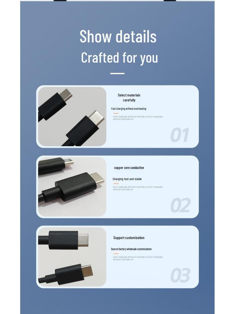 Быстрый кабель для зарядки и передачи данных Dji 100 Вт, двойной Type-C, для дронов - 0,5 м