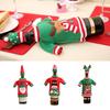 1 Set Bottle Cover Reusable Cartoon Pattern Knitted Fabric Christmas Winebottle Dress for Decorating