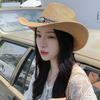 Straw Western Cowgirl Cowboy Hat Women Floppy Packable Wide Brim Sun Hat Panama Travel Beach Cap
