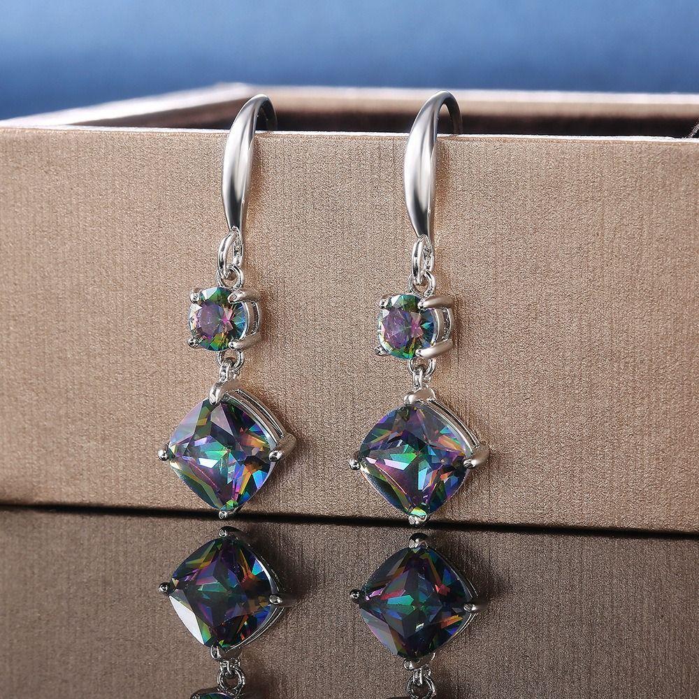 Luxury Zircon Women's Earrings Sparkly Versatile Drop Earrings Dangle Stud Earrings Formal Occasions