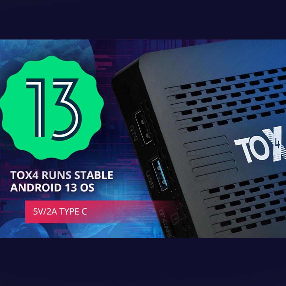 TOX4 Android 13 Смарт ТВ-бокс 4 ГБ 32 ГБ RK3528 Двухдиапазонный Wi-Fi 1000 Мбит/с LAN BT5.0 Поддержка H.265 4K 60 кадров в секунду DLNA ТВ-приставка