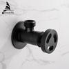 Faucet Replacement Parts 1/2" X 1/2" Black Brass Angle Stop Valve Filling For Faucet and Toilet Triangle Valves Water Stop20J01R