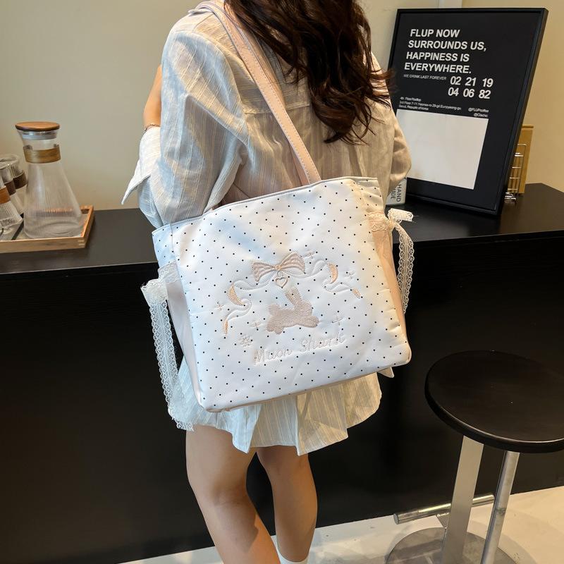 Сумка-мессенджер в горошек, милая мультяшная сумка через плечо с животным, модный универсальный повседневный рюкзак